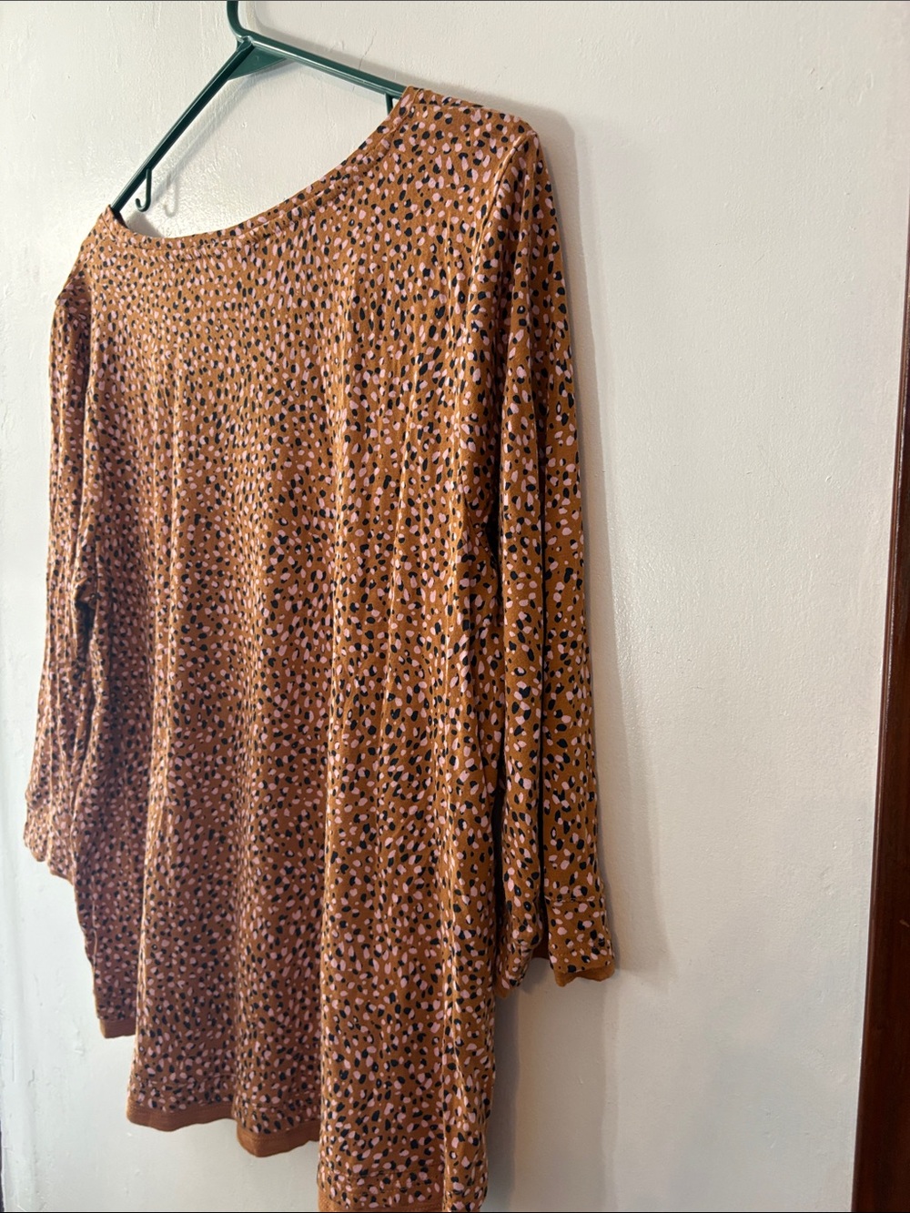 J. Jill Rust Multi-Dot Long Sleeve Boatneck Top Size Large Petite - Picture 8 of 9
